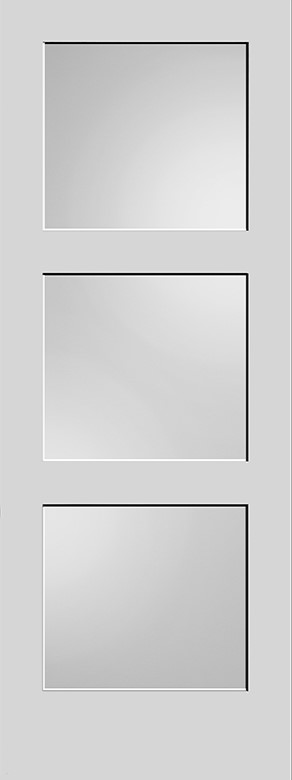 3 even panels, with frosted glass